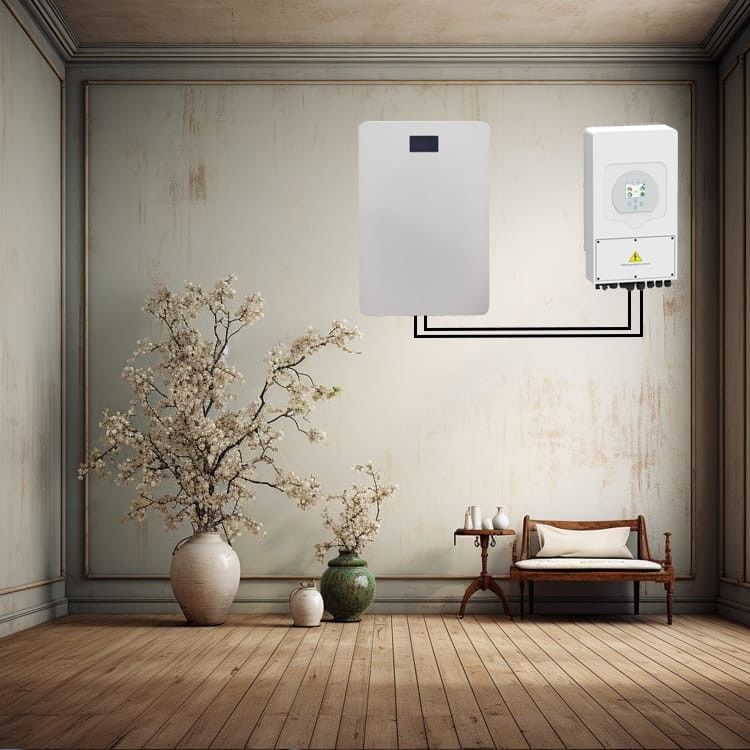 5.12kwh हाइब्रिड सौर दीवार माउंट Lifepo4 बैटरी सभी में एक आवासीय के लिए